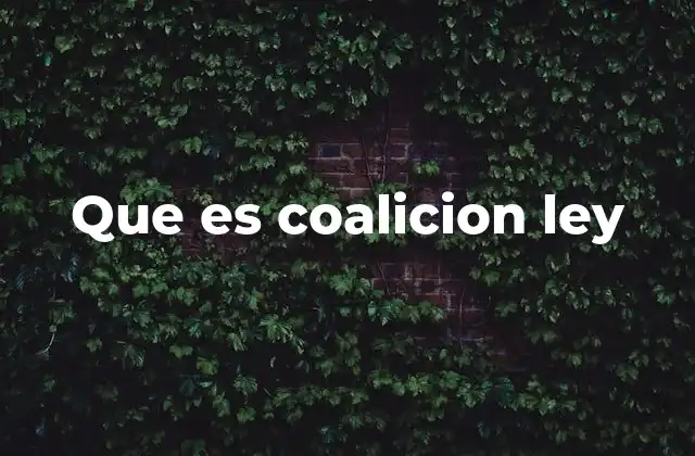Que es Coalicion Ley