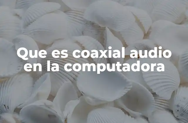 Que es Coaxial Audio en la Computadora