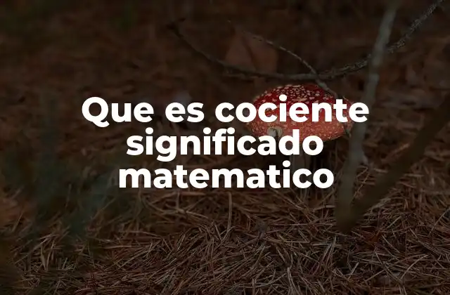 Que es Cociente Significado Matematico