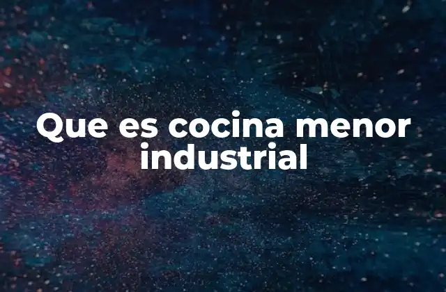 Que es Cocina Menor Industrial