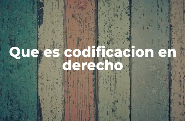 Que es Codificacion en Derecho