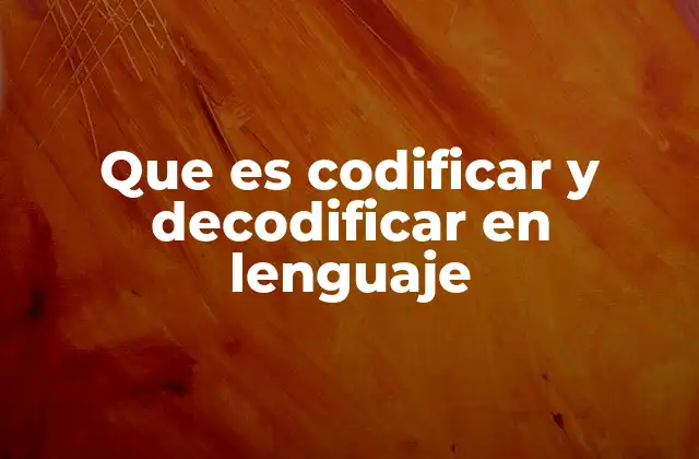 Que es Codificar y Decodificar en Lenguaje