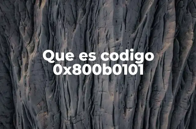 Causas comunes del código de error 0x800b0101