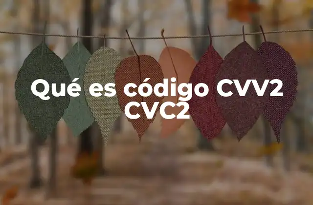 Qué es Código Cvv2 Cvc2