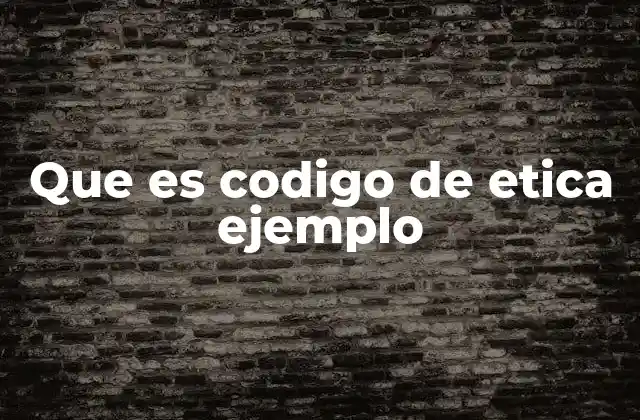 Que es Codigo de Etica Ejemplo