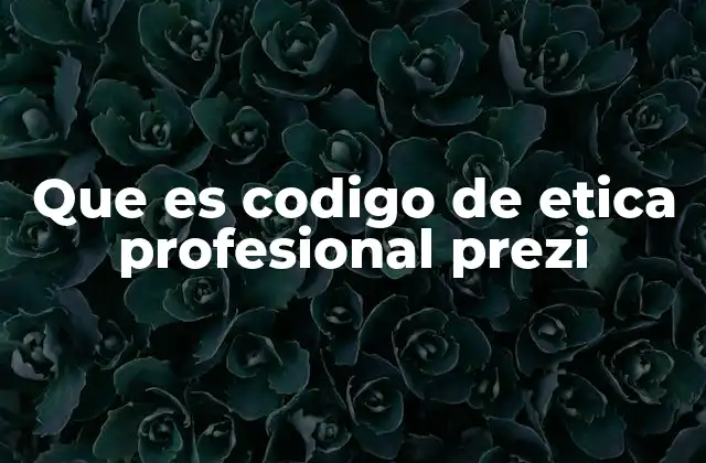 Que es Codigo de Etica Profesional Prezi