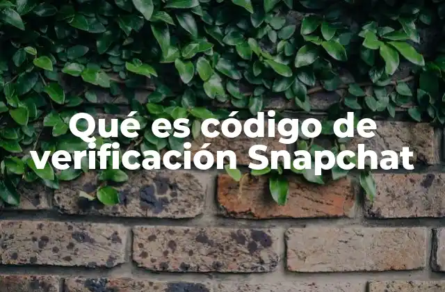Qué es Código de Verificación Snapchat