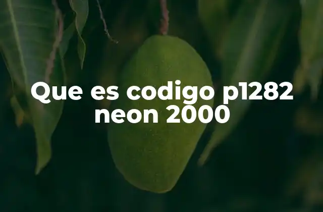 Causas comunes del código P1282 en el Dodge Neon 2000