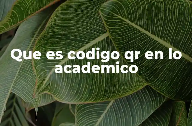 Que es Codigo Qr en Lo Academico