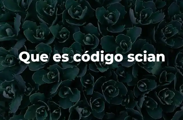 Que es Código Scian