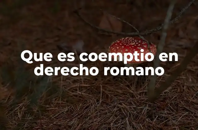 Que es Coemptio en Derecho Romano