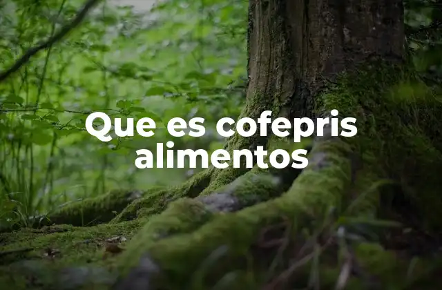 Que es Cofepris Alimentos