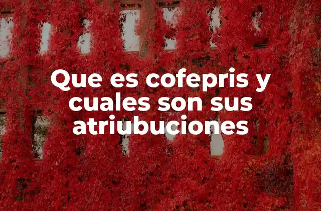 Que es Cofepris y Cuales Son Sus Atriubuciones