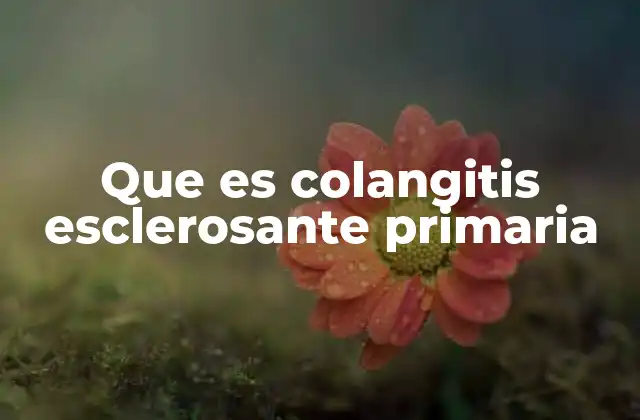 Que es Colangitis Esclerosante Primaria