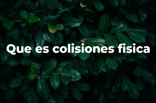 Que es Colisiones Fisica