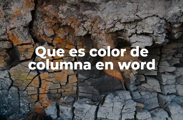 Que es Color de Columna en Word