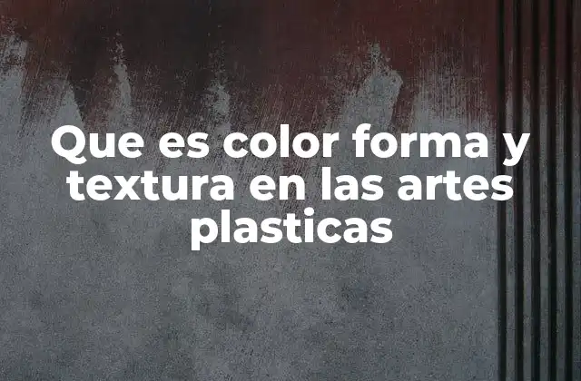 Que es Color Forma y Textura en las Artes Plasticas