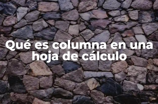 Qué es Columna en una Hoja de Cálculo