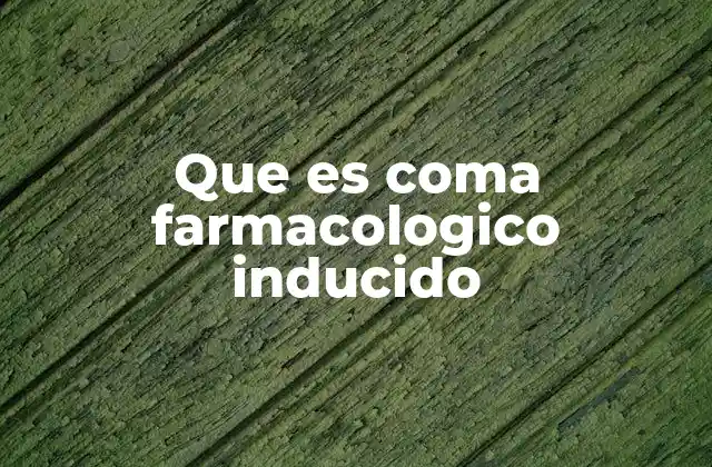 Que es Coma Farmacologico Inducido