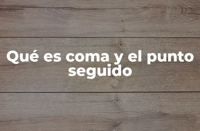 Qué es Coma y el Punto Seguido