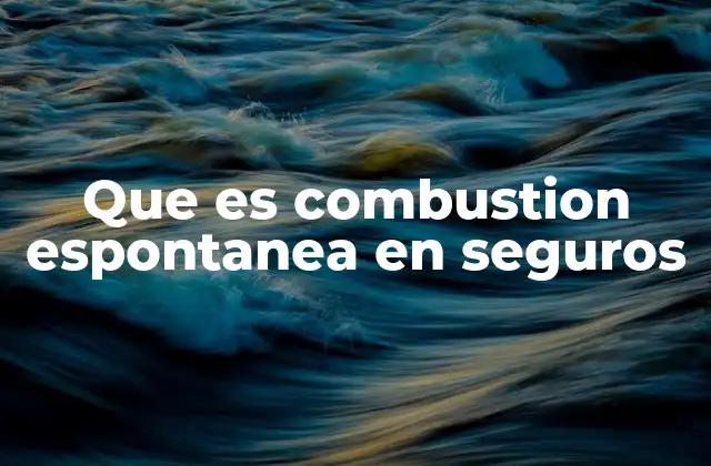 Que es Combustion Espontanea en Seguros