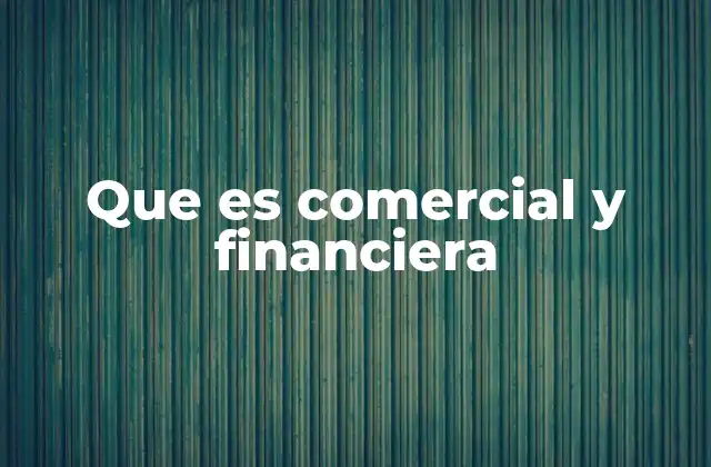 Que es Comercial y Financiera