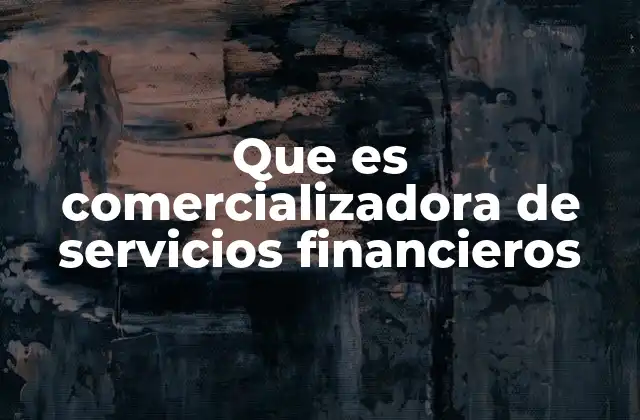 Que es Comercializadora de Servicios Financieros