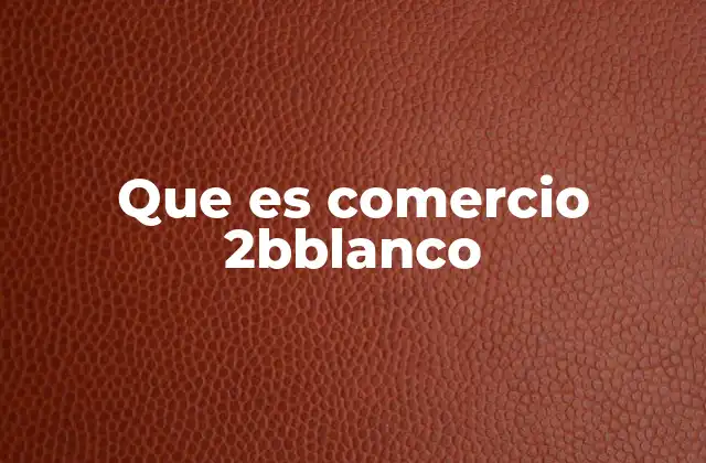 Que es Comercio 2bblanco