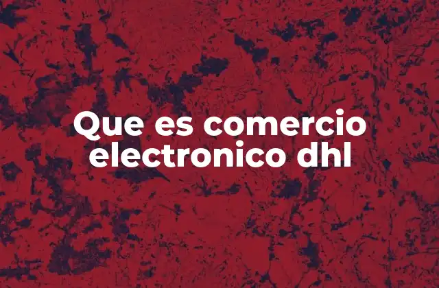 Que es Comercio Electronico Dhl