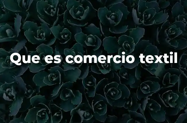 Que es Comercio Textil