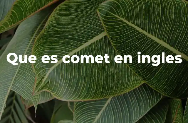 Que es Comet en Ingles