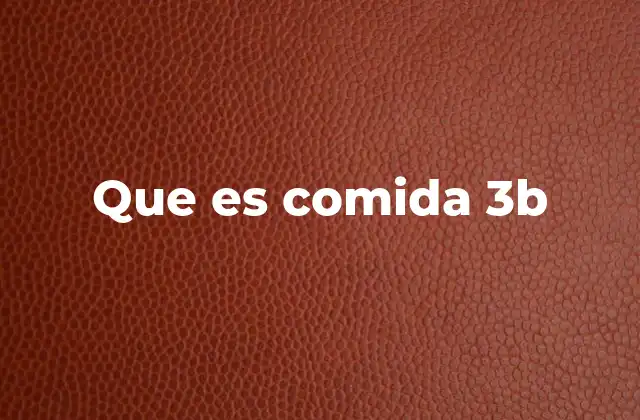 Que es Comida 3b