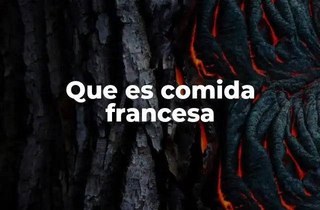 Que es Comida Francesa