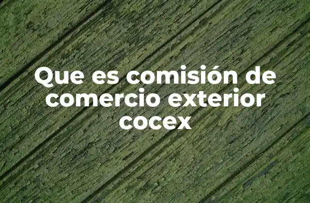 Que es Comisión de Comercio Exterior Cocex