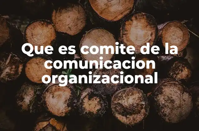 Que es Comite de la Comunicacion Organizacional