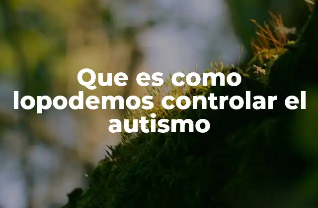 Que es como Lopodemos Controlar el Autismo 2 Comprendiendo el autismo para manejarlo de forma efectiva
