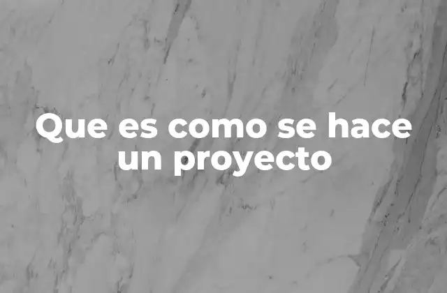 Que es como Se Hace un Proyecto