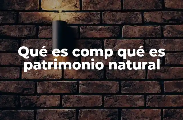 Qué es Comp Qué es Patrimonio Natural
