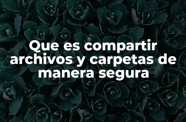 Que es Compartir Archivos y Carpetas de Manera Segura