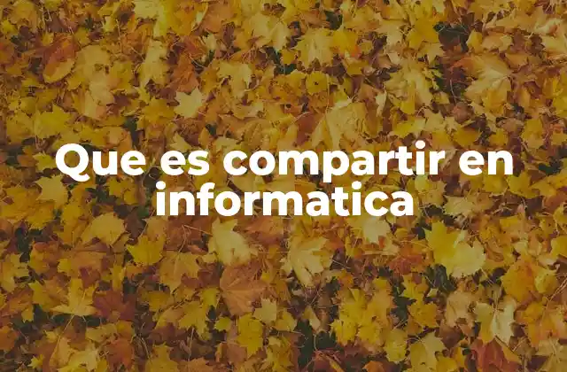 Que es Compartir en Informatica