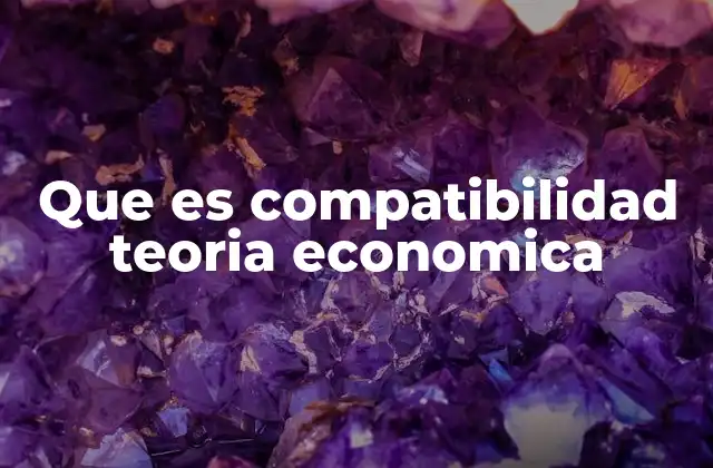 Que es Compatibilidad Teoria Economica