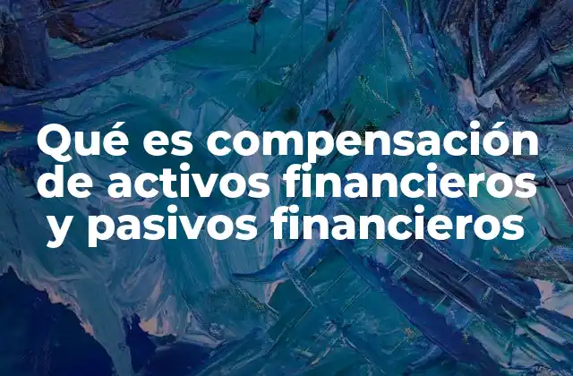 Qué es Compensación de Activos Financieros y Pasivos Financieros