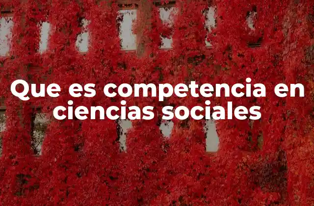 Que es Competencia en Ciencias Sociales