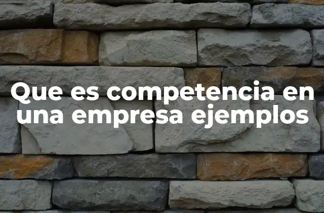 Que es Competencia en una Empresa Ejemplos