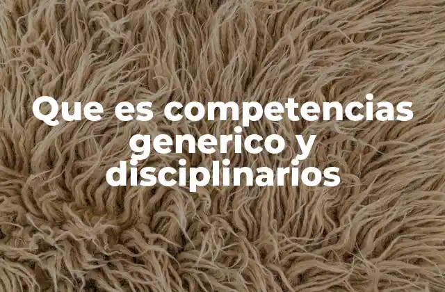 Que es Competencias Generico y Disciplinarios