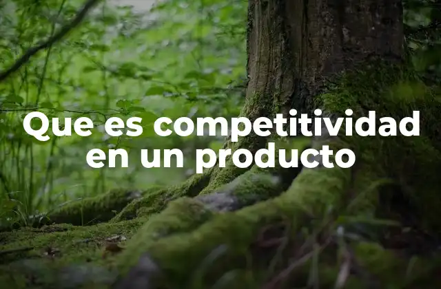 Que es Competitividad en un Producto