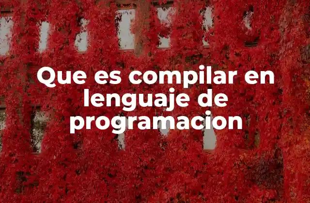 Que es Compilar en Lenguaje de Programacion