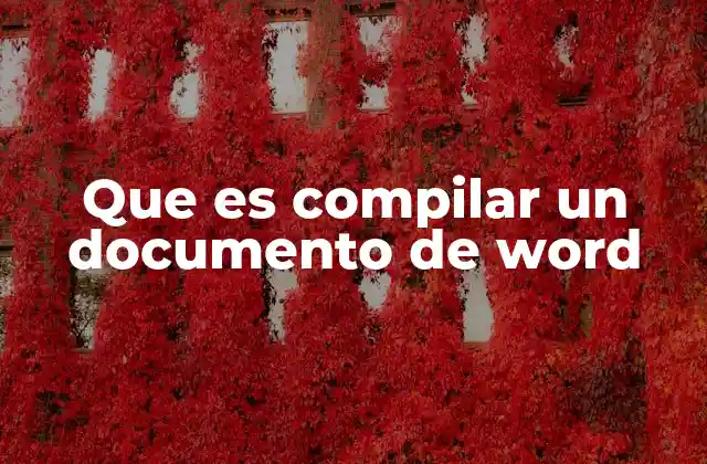 Que es Compilar un Documento de Word