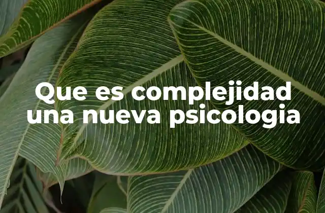 Que es Complejidad una Nueva Psicologia 2 El enfoque sistémico en la psicología contemporánea