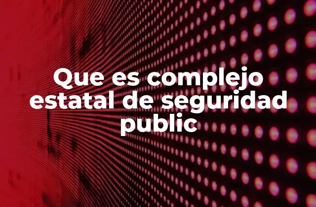 Que es Complejo Estatal de Seguridad Public